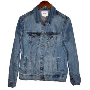 Old Navy Denim Jean Jacket Women's Classic Button Front Casual Blue Sz‎ L